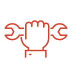 スパナを持つイラスト